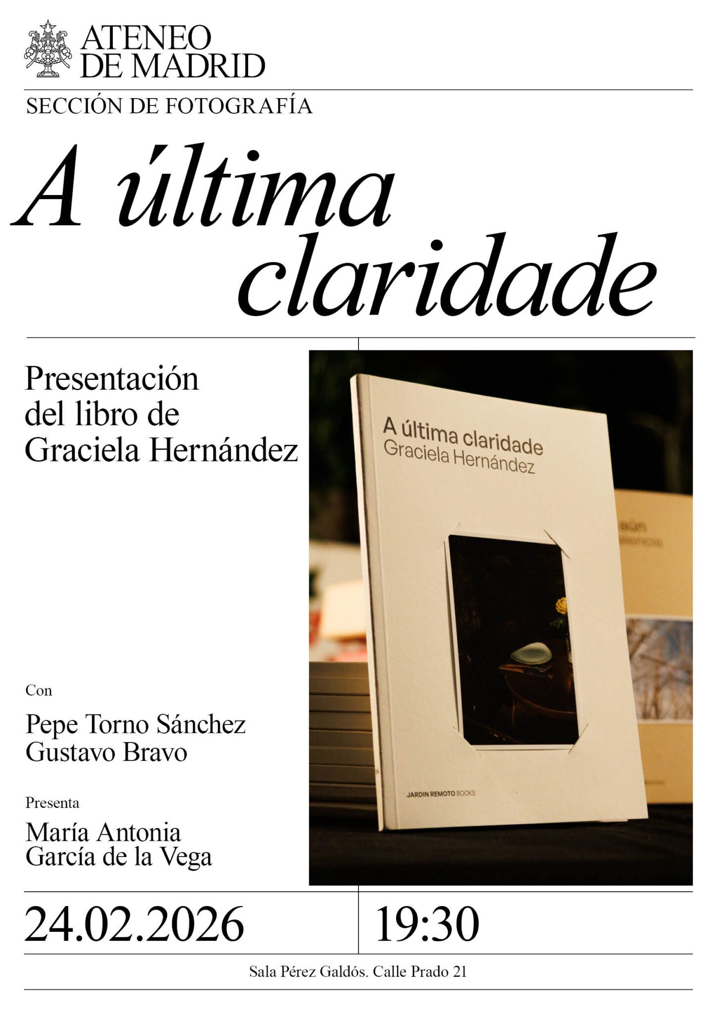 Presentacion en el Ateneo de A ultima claridade, Graciela Hernández