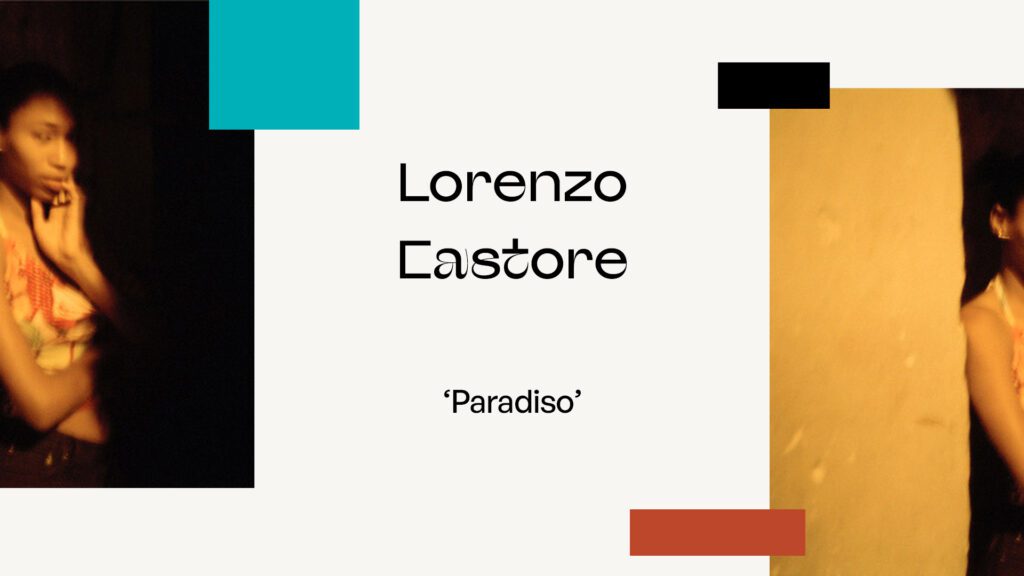 Portada del fotolibro Paradiso de Lorenzo Castore con una imagen texturizada de cuerpos en movimiento en La Habana