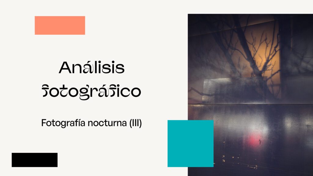 Collage con una foto nocturna urbana de Vitoria (con farolas encendidas) y un díptico abstracto de luces.