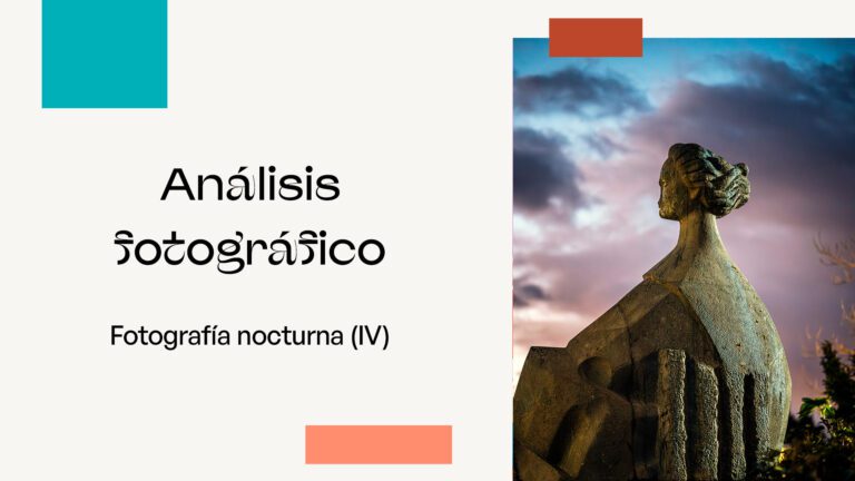 pantalla de edición fotográfica mostrando un histograma y fotografías nocturnas con luces de farolas